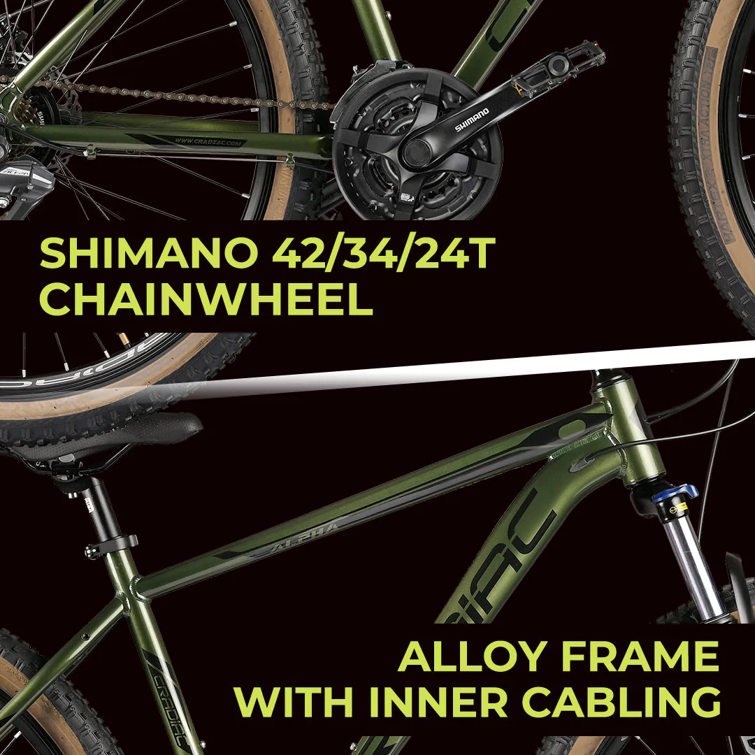CRADIAC Alpha PRO GEN 2-21 Speed 6061 Alloy Cycle 29 T 21 Speed Gear Bicycle For Men With Front Zoom Lockout Suspension & Dual Disc Brake Mountain Bike | 15+ Years, Unisex, 18 Inch, Militorygreen - Image 5