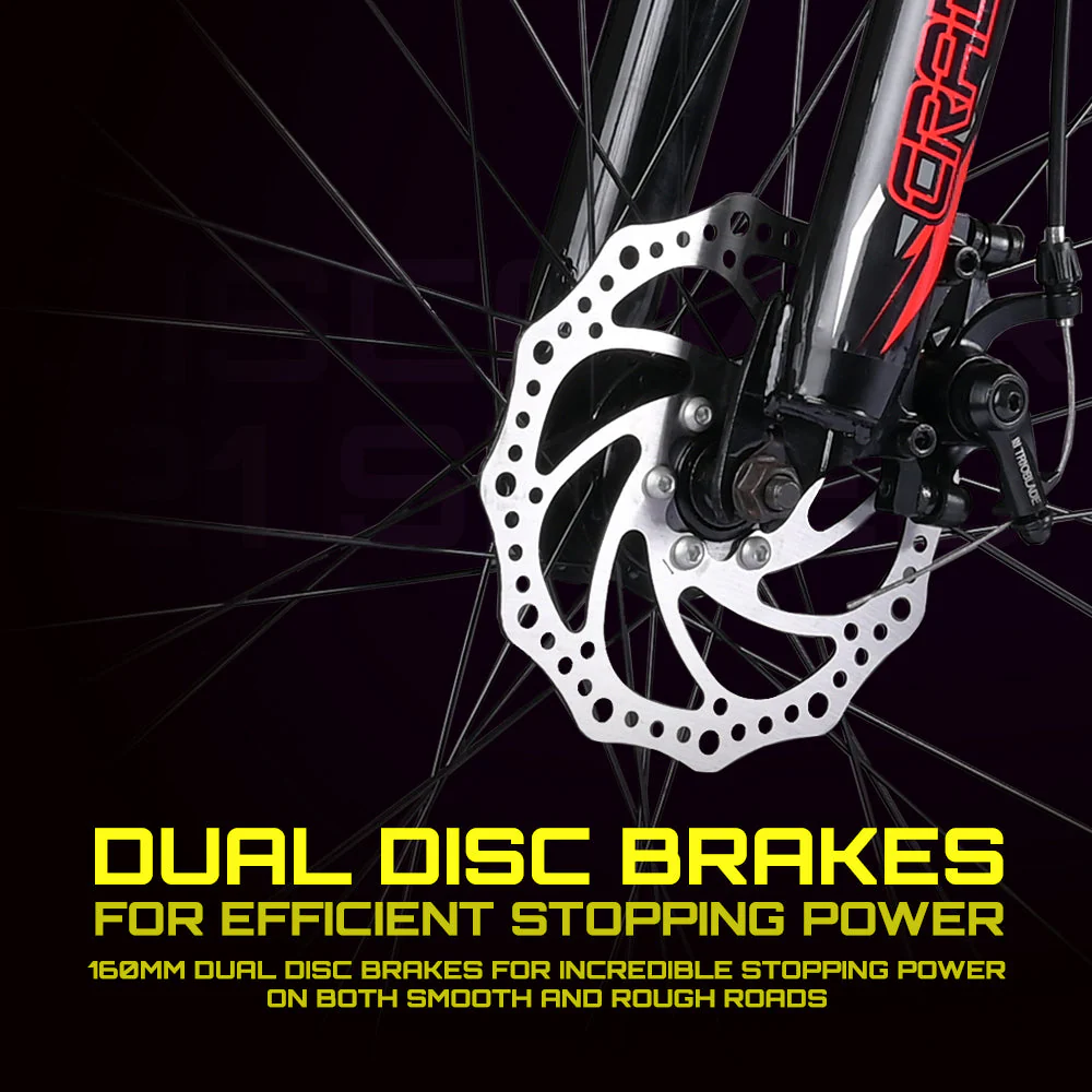 Cradiac Discover PRO 21 Speed Steel High Performance Gear Hybrid Cycles for Men with Front Suspension & Disc Brakes | Ideal for 15+ Years, Unisex, Frame Size : 18.5 Inch | 700 * 35C Tires - Image 6