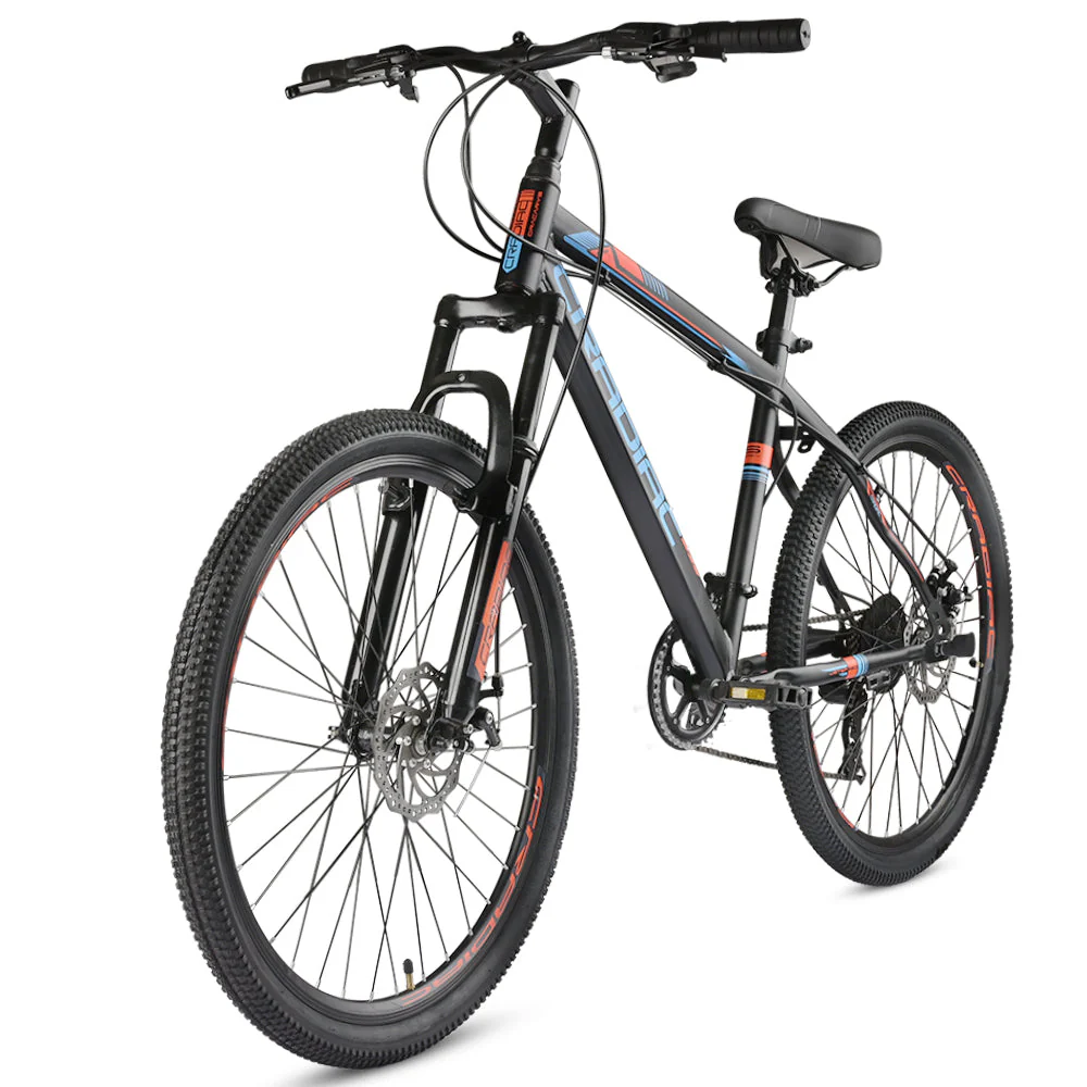 Cradiac Globetrotter 7 Speed MTB, 26 Inch Steel Geared High Performance Mountain Cycle for Men with Front Suspension & Dual disc Brakes | Ideal for 12+ Years, Unisex, Frame Size - 18.5 Inch - Image 3