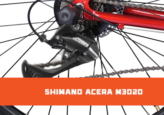 Cradiac Machine 21 Speed 6061 Alloy Hybrid Cycle 21 Geared Bicycle for Men with Rigid Fork & Dual Disc Brake Hybrid Bike | Ideal for 15+ Years, Unisex, Frame Size : 19.5 Inch, Metalic Red - Image 4