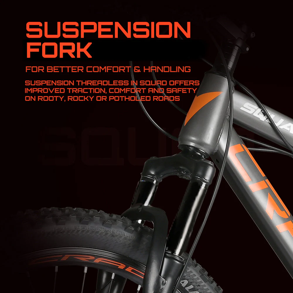 Cradiac Squad Single Speed High Performance Steel Mountain Cycles for Men with Front Suspension & Dual Disc Brake MTB Bike 29 T | Ideal for 15+ Years, Unisex, Frame Size : 18.5 inch - Image 4