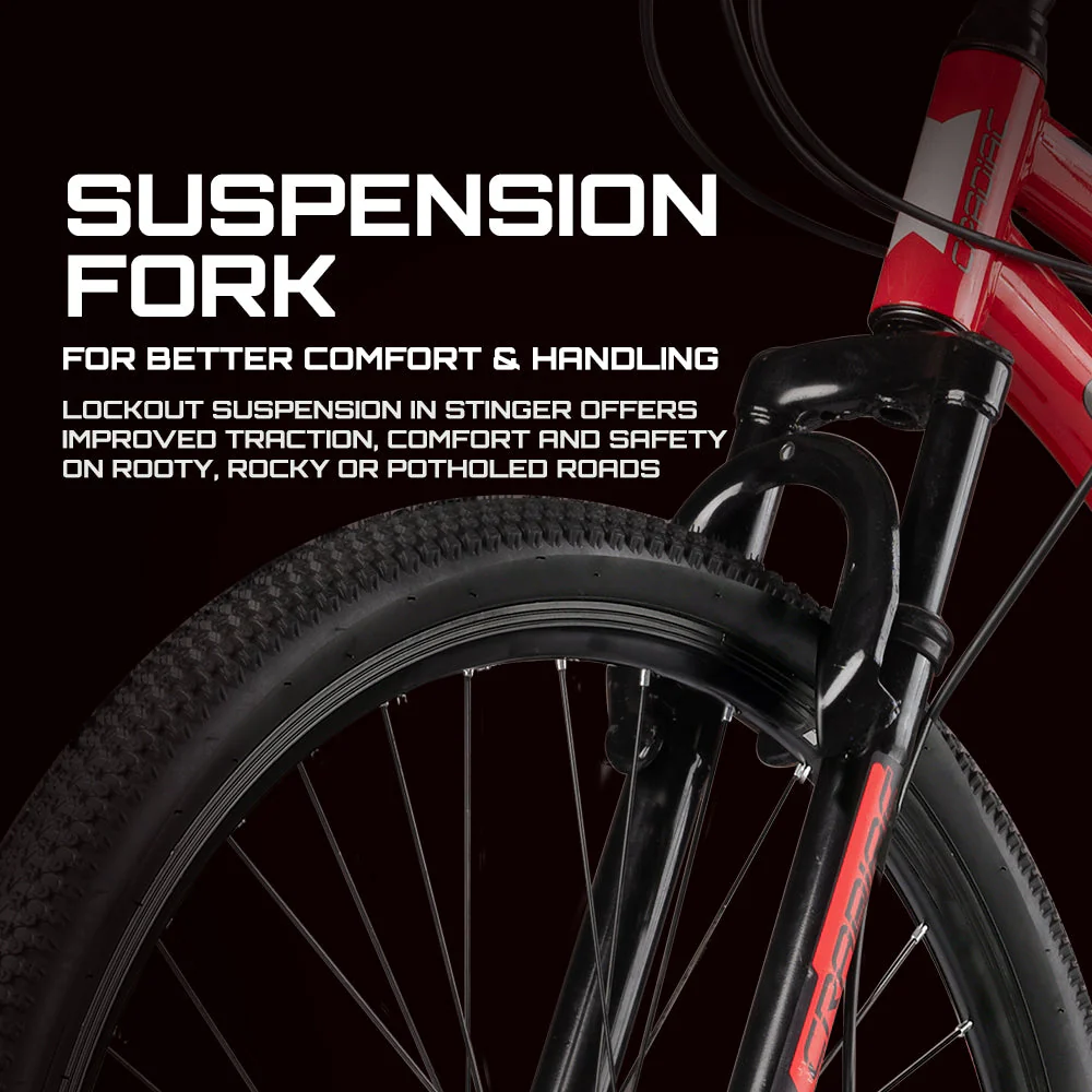 CRADIAC Stinger X7-7 Speed Cycle for Men with Dual Disc Brakes & Front Suspension Fork, 29 T 7 Speed Bicycle for Adults with Hitensile Steel Frame, Ideal for 12+ Years Unisex, 18.5 Inch Frame - Image 4