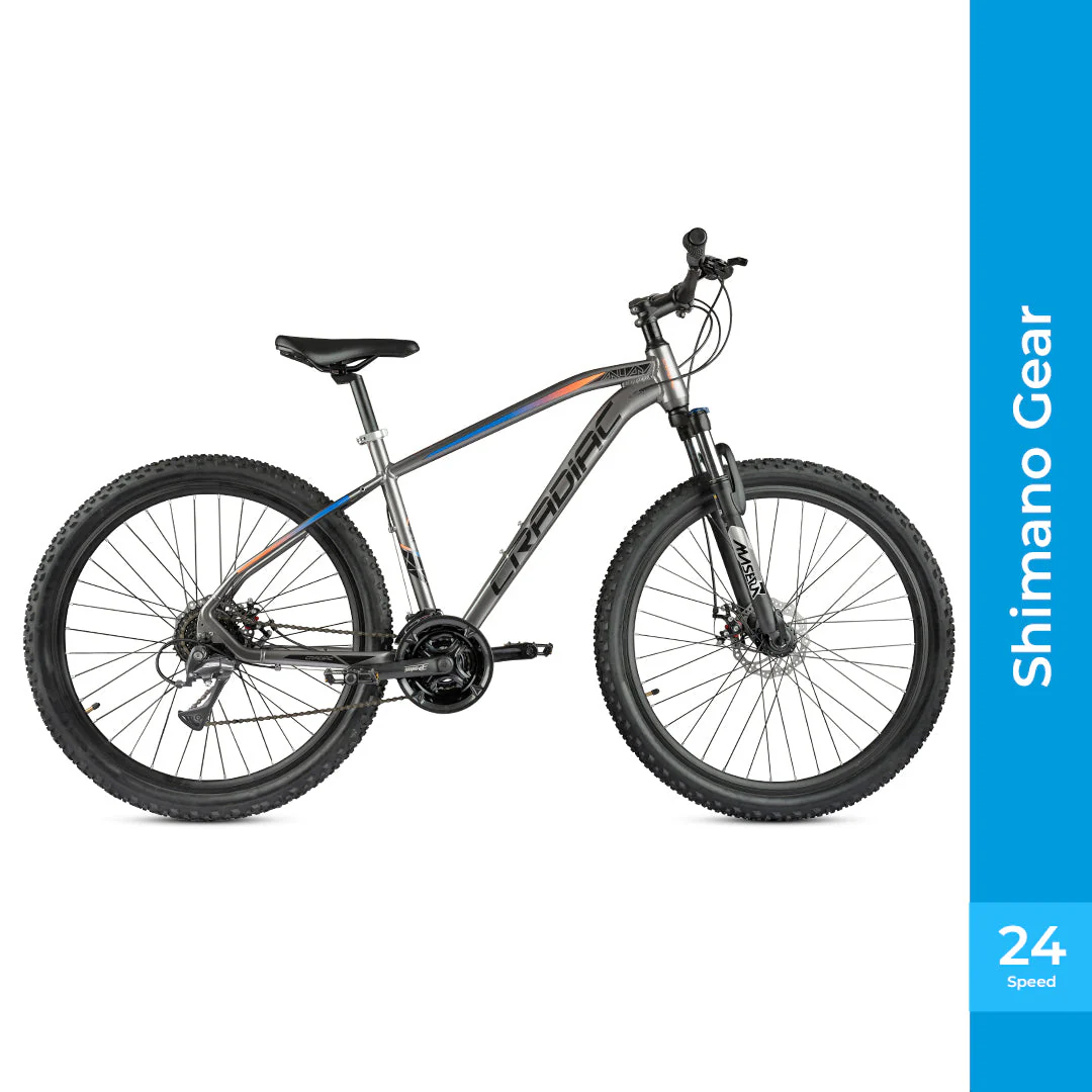 Cradiac XC 900 24 Speed 6061 Alloy Cycle 27.5 T 24 Geared Bicycle for Men with Front Zoom Lockout Suspension & Dual Disc Brake Mountain Bike | Ideal for 14+ Years, Unisex, Frame Size : 18 Inch, Grey - Image 3