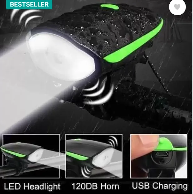 Rechargeable Bicycle front light Bike Horn & 250 Lumen Light
