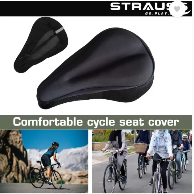 Strauss Silicone Gel Cycle Seat Cover | Bicycle Seat Cover | Cycle Seat Cushion Bicycle Seat Cover Free Size  (Black) - Image 4