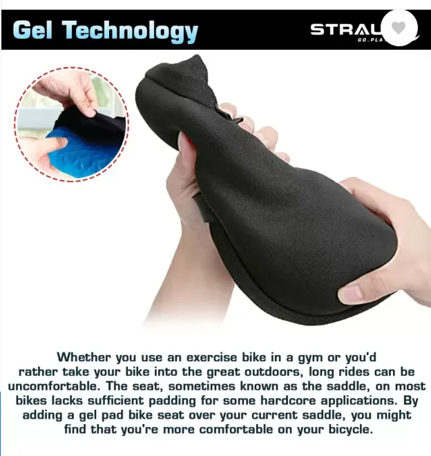 Strauss Silicone Gel Cycle Seat Cover | Bicycle Seat Cover | Cycle Seat Cushion Bicycle Seat Cover Free Size  (Black) - Image 5