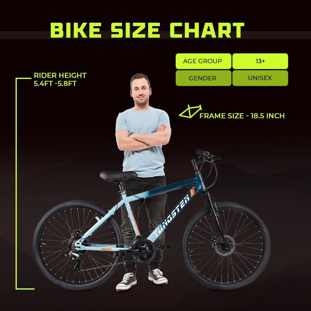 TUNGSTEN - Aviator 21 Speed | 26 INCH Mountain Bike with 21 Gears | HITENSILE Steel Frame | Dual DISC Brakes | Ideal for 12+ Years | Unisex - Image 9
